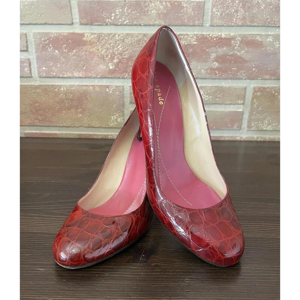 Kate Spade Red Patent Leather Slip-On Pumps Size 6 - Picture 7 of 8